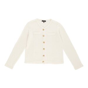Women's White Button-Up Cardigan Sweater